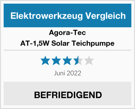 Agora-Tec AT-1,5W Solar Teichpumpe Test